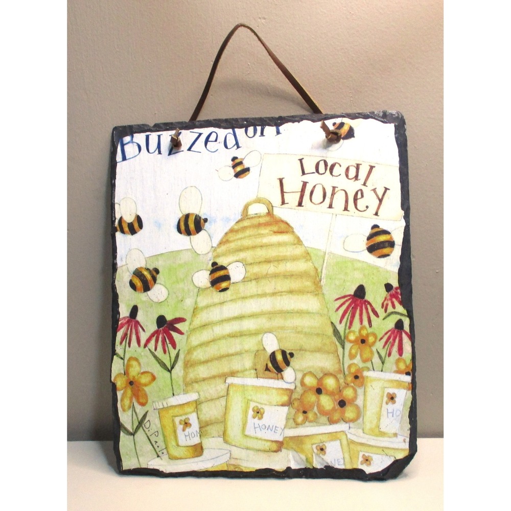 Di Paolo Buzzed on Local Honey Beehive Slate Wall Hanging Art Farmhouse Decor
